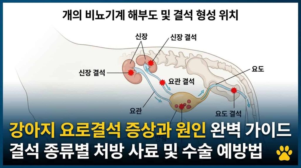 강아지 요로결석 증상 원인 결석 종류별 처방 수술 예방