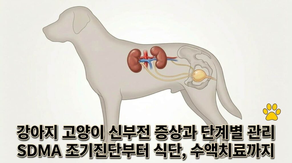 강아지 고양이 신부전 증상 단계별 관리 SDMA 조기진단 식단 수액치료