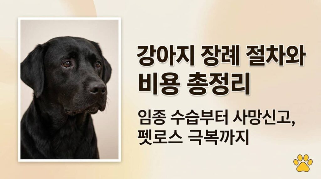 강아지 장례 절차 비용 총정리 임종 수습 펫로스