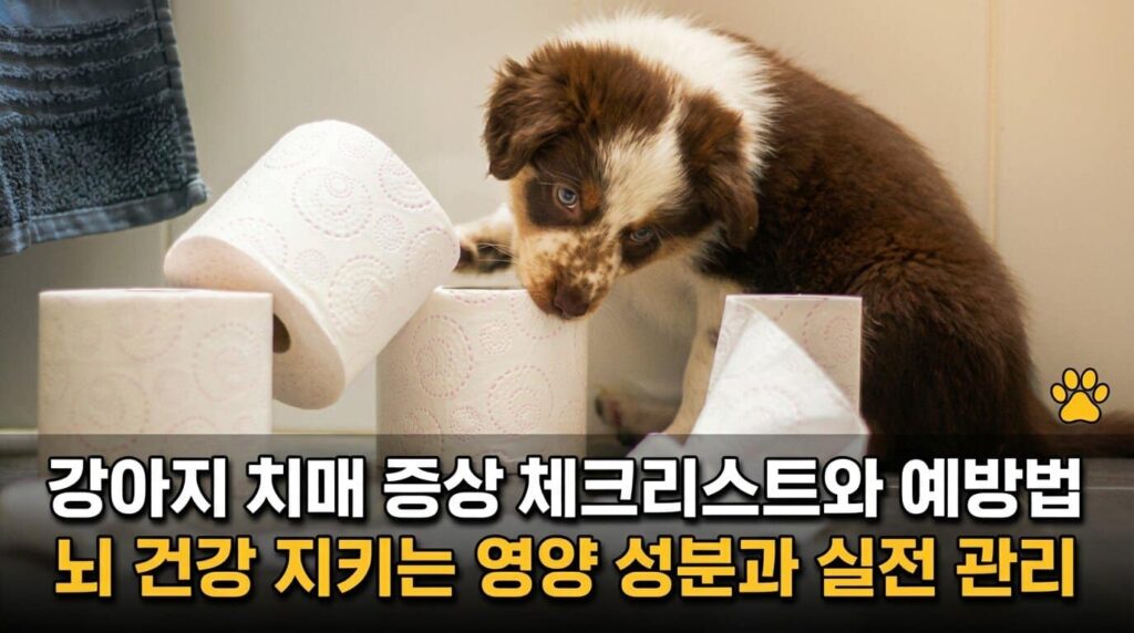 강아지 치매 증상 체크리스트 예방법 뇌 건강 영양 성분 관리