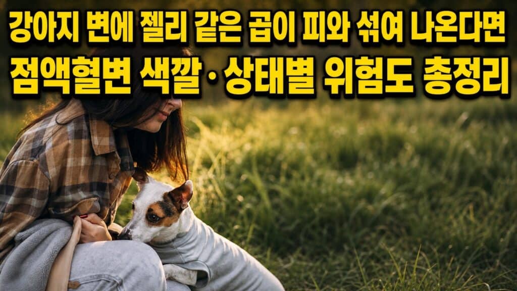 강아지 점액혈변 색깔과 상태별 위험도를 정리한 대표 이미지