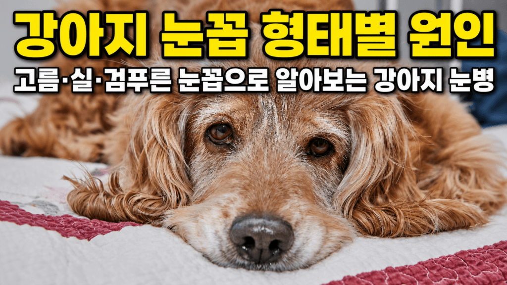 강아지 눈꼽 형태별 원인 고름 실 검푸른 눈꼽 강아지 눈병 총정리