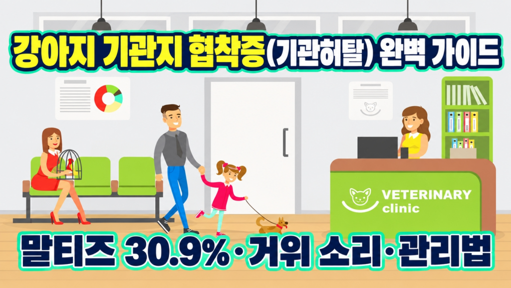 강아지 기관지 협착증(기관허탈) 완벽 가이드 - 말티즈 30.9%, 거위 소리, 관리법