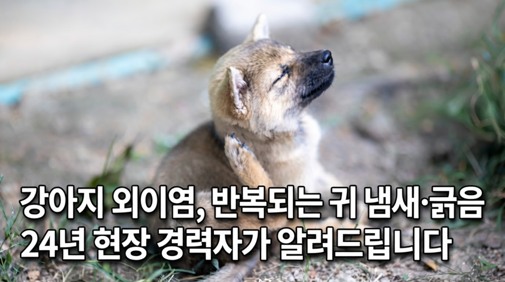 강아지 외이염 반복되는 귀 냄새·긁음 완벽 가이드 - 24년 현장 경험 치료제 비교