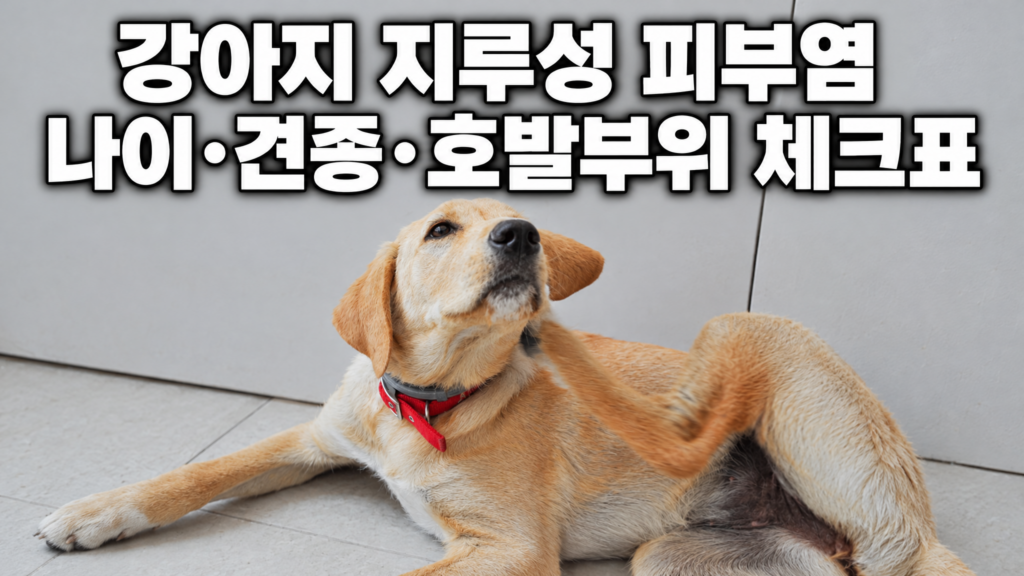 강아지 지루성 피부염으로 몸을 긁는 반려견